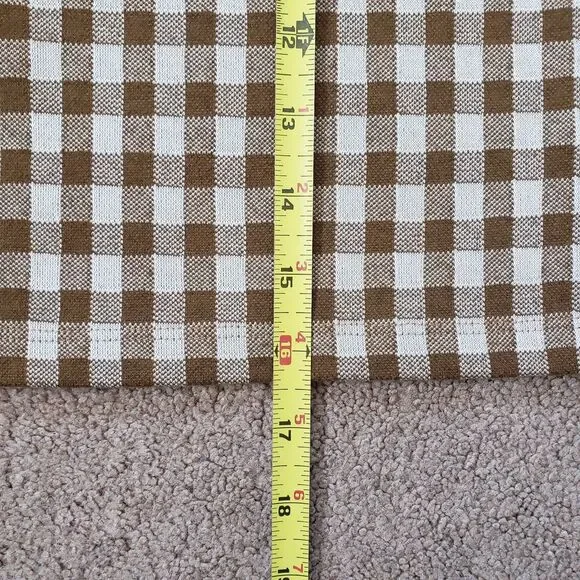 Vintage USA Made Altard State Brown White Gingham Plaid Mini Skirt Size M Slim - Picture 5 of 6